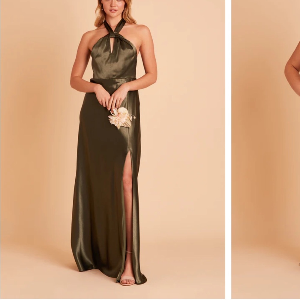 Birdy grey satin olive monica dress